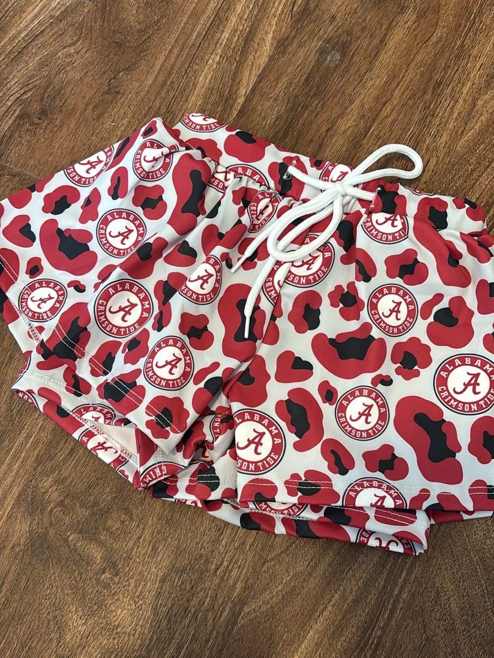Alabama Crimson Tide Red Camo Logo double Layer Flowy Shorts Animal Print